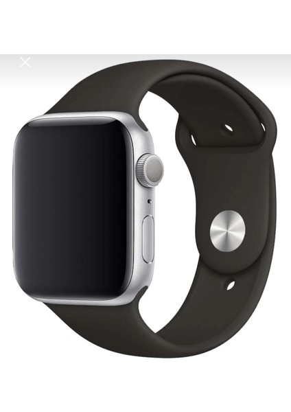 Apple Watch Kordon Düz Renk Silikon 42/44/45/49 mm Uyumlu Siyah