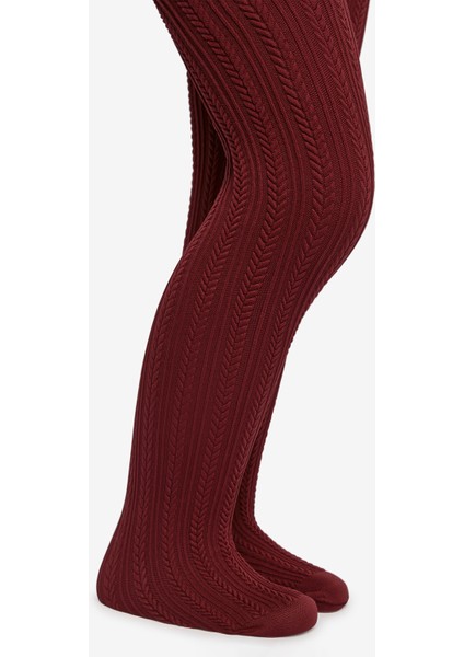Pretty Knit Şarap Rengi Külotlu Çorap modelleri