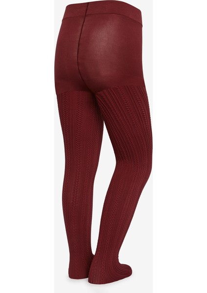 Pretty Knit Şarap Rengi Külotlu Çorap fırsatları