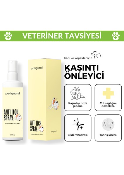 Kaşınma Önleyici Sprey 250ML Kedi Köpek Tahriş Cilt Rahatlatıcı Pet Tüy Bakım ve Sağlığı