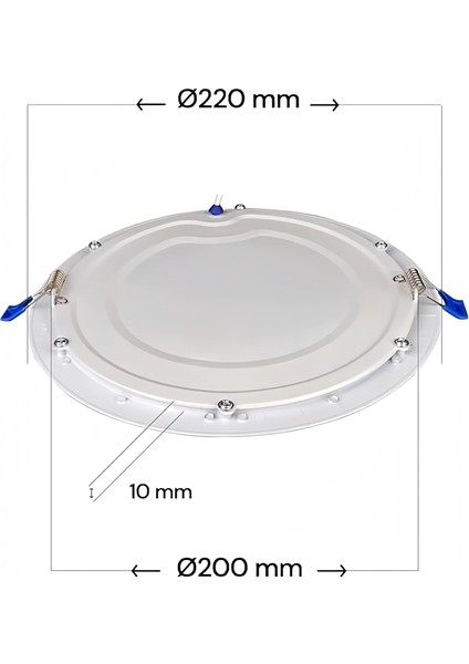 18W Tasarruflu LED Yuvarlak Beyaz Işık Sıva Altı Slim Panel Tavan Aydınlatma Armatürü-20 Adettir