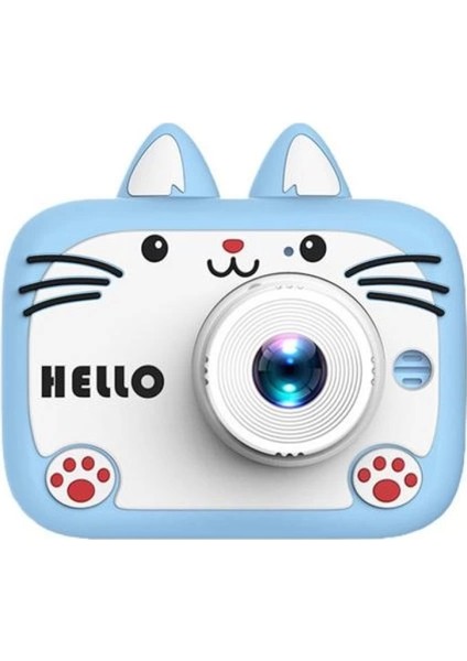 Pilelistore Mini Karikatür Çocuklar Dijital Kamera 1080P Mavi KS102