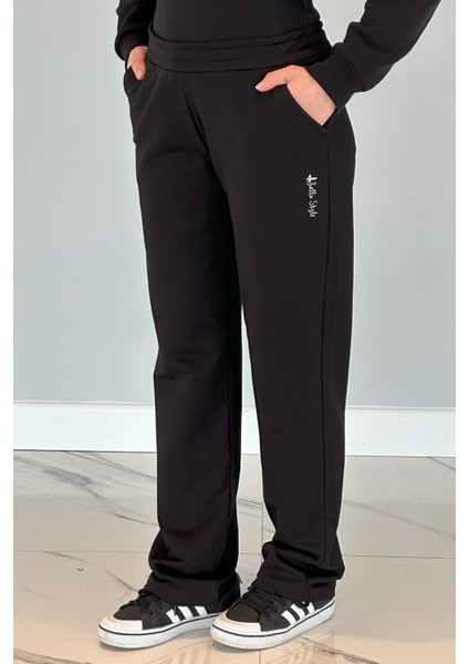 Pantalon Görünümlü Kadın Eşofman Altı 5557 Siyah