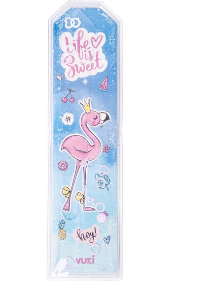 Flamingo Desenli Simli Sulu Kitap Ayracı