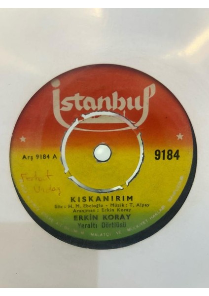 Erkin Koray / Yer altı Dörtlüsü ‎– Kıskanırım/ilâhi Morluk 1971 Baskı 45'lik (Plak)