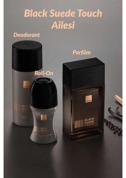 Black Suede Touch Erkek Parfüm Rollon Deodorant Paketi modelleri