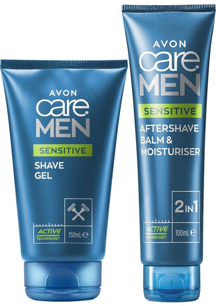 Care Men Sensitive Tıraş Jeli ve Sonrası Balmı ve Nemlendiricisi Paketi