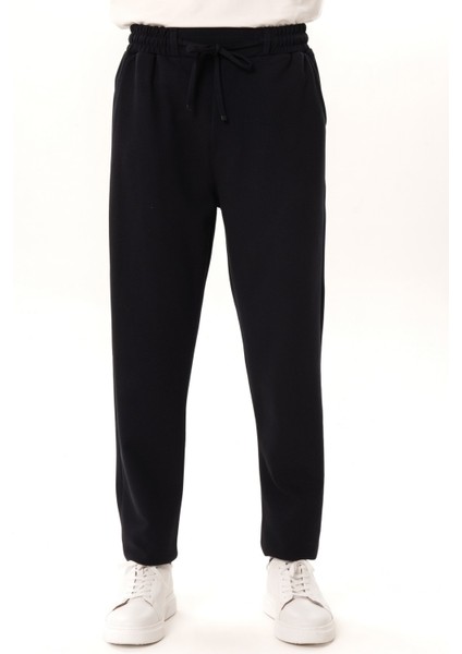 Erkek Lacivert Slim Fit Lastikli Jogger Pantolon