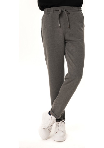 Erkek Antrasit Slim Fit Lastikli Jogger Pantolon