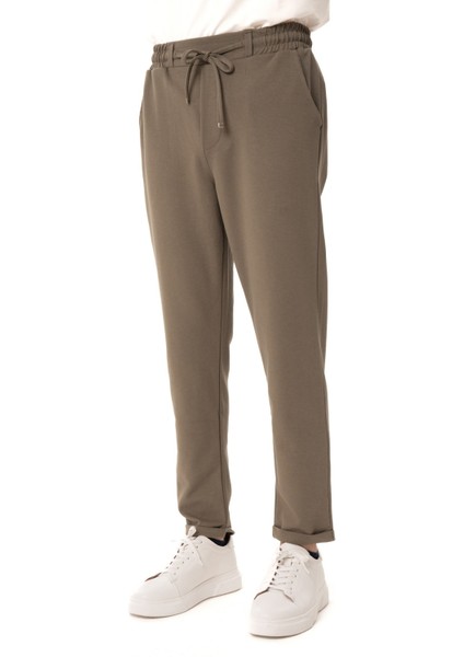 Erkek Haki Slim Fit Lastikli Jogger Pantolon fırsatları