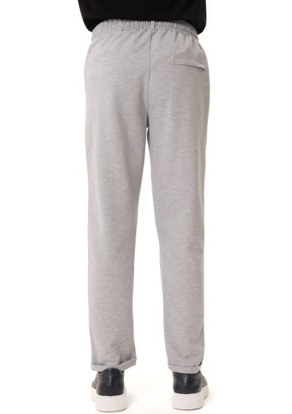 Erkek Gri Slim Fit Lastikli Jogger Pantolon