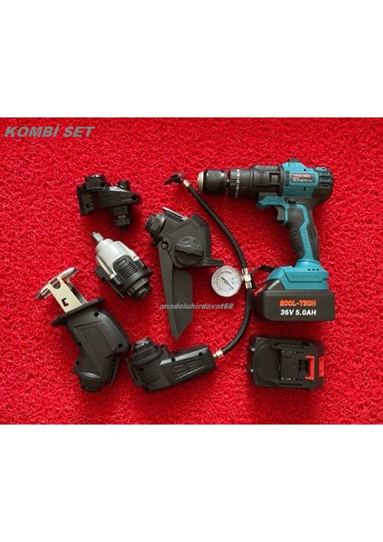 Ecl Pro Akülü Set Matkap Mini Kompresör Taşlama Akülü Testere 25PCS 6/1