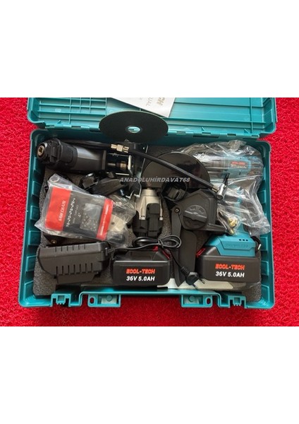 Ecl Pro Akülü Set Matkap Mini Kompresör Taşlama Akülü Testere 25PCS 6/1