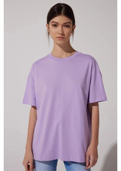 Bisiklet Yaka Oversize T-Shirt Basic