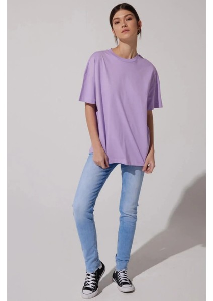 Bisiklet Yaka Oversize T-Shirt Basic fiyatları
