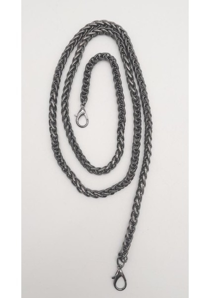 Çanta Aksesuar Füme Renk Kalın Örgü Çanta Zinciri (120 Cm)