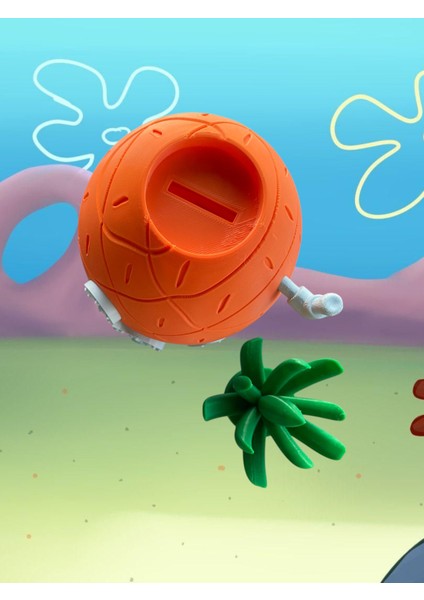 Sünger Bob Ananas Ev Evi Kumbara Parabox Dekoratif Gizli 21 cm