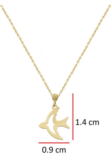 14K Altın Dorikalı Kırlangıç Kolye 4N37004