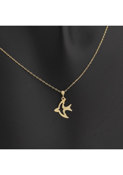 14K Altın Dorikalı Kırlangıç Kolye 4N37004