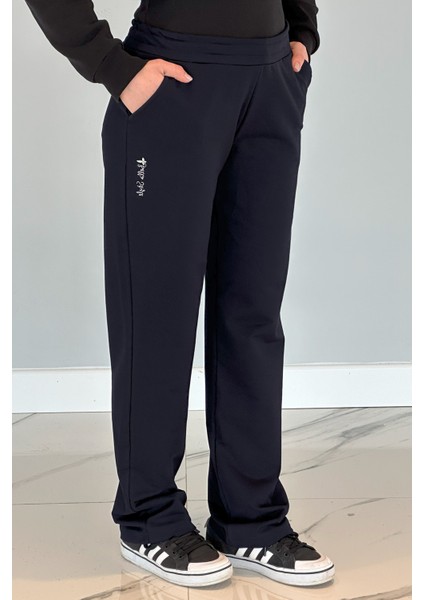 Pantalon Görünümlü Kadın Eşofman Altı 5557 Lacivert