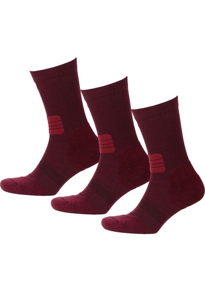 Active Çorap Unisex 3'lü Paket Bordo