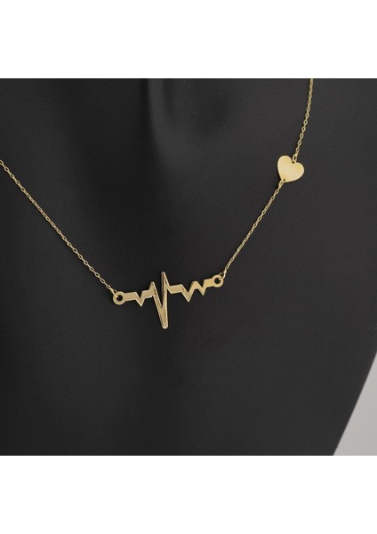 14K Altın Kalbimin Ritmi Kolye 4N37012