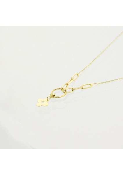 14K Altın Çiçek Kolye 4N37014
