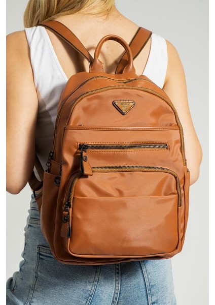 Saten Kumaş Kadın Sırt Çantası 35*25 cm Yağmur Itici Kumaş Mega Bag Günlük Kullanıma Uygun