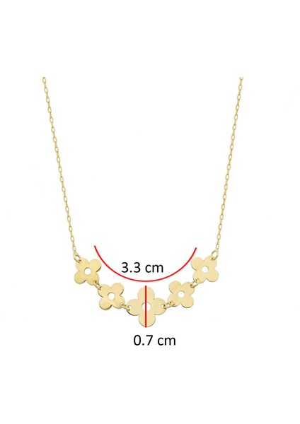 14K Altın Çiçek Bahçesi Kolye 4N37016