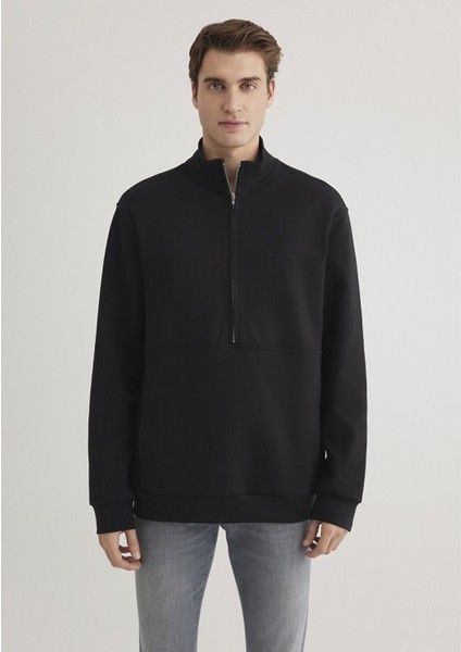 Yarı Fermuarlı Siyah Sweatshirt 0S10331-900 modelleri