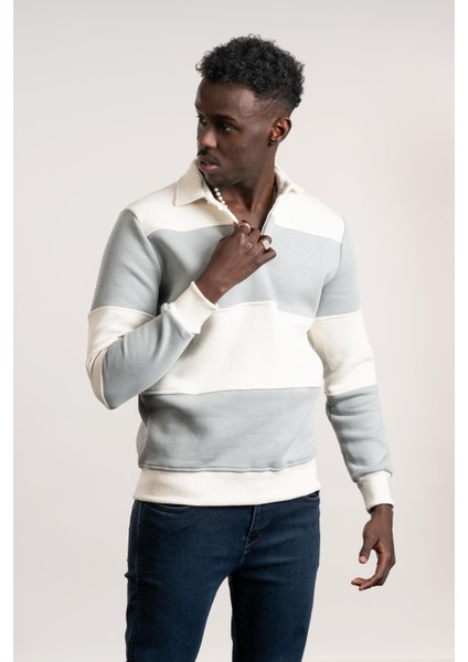 Fbı Polo Yaka Kalın Çizgili 3 Iplik Içi Şardonlu Slimfit Sweatshirt fiyatları