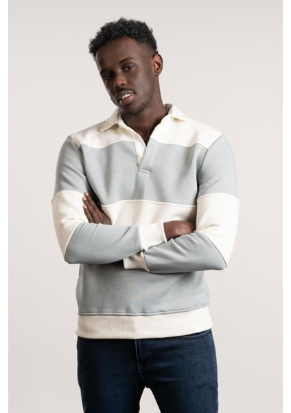 Fbı Polo Yaka Kalın Çizgili 3 Iplik Içi Şardonlu Slimfit Sweatshirt indirimleri