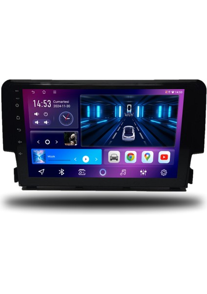 Carplayer Honda Civic Fc5 2016-2020 Uyumlu Android Multimedya 6gb Ram 128GB Hafıza