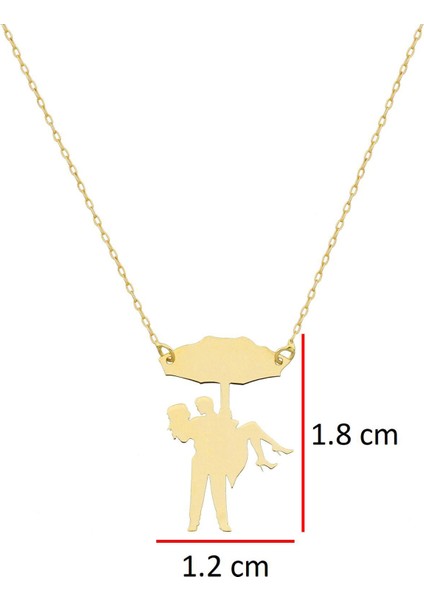 14K Altın Bir Şemsiyenin Altında Kolye 4N37027