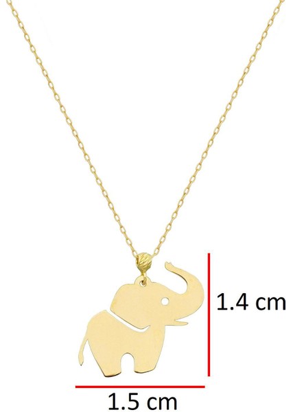 14K Altın Minik Fil Kolye 4N37022