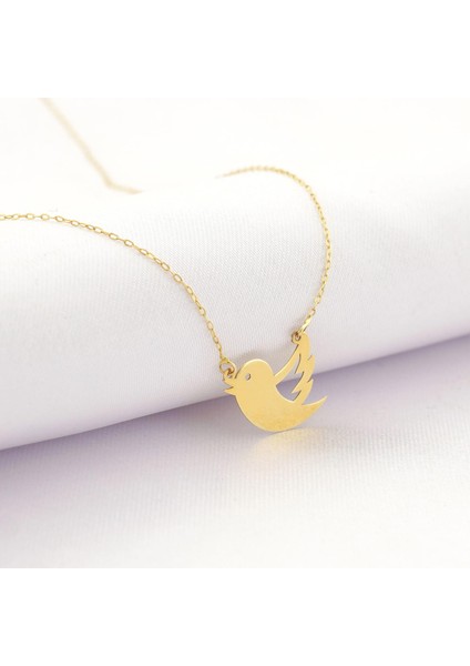 14K Altın Minik Kuş Kolye 4N37018