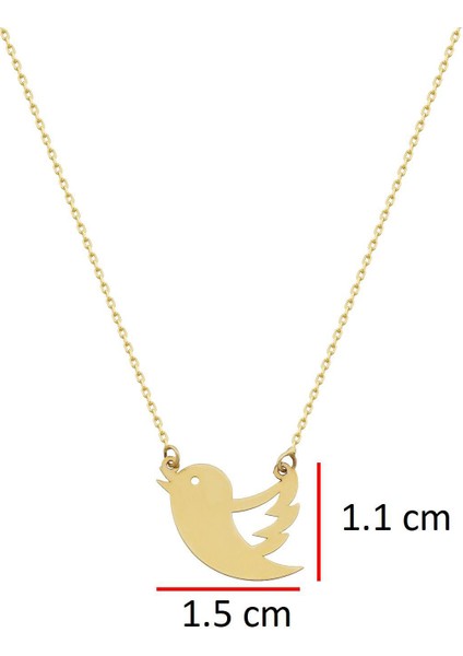 14K Altın Minik Kuş Kolye 4N37018