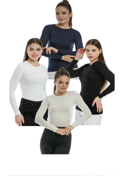 Uzun Kol Bisiklet Yaka 4'lü