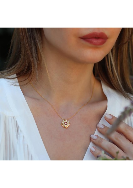 Pembe Zirkon Taşlı Gold Kaplama Lodestar Gümüş Kolye fırsatları