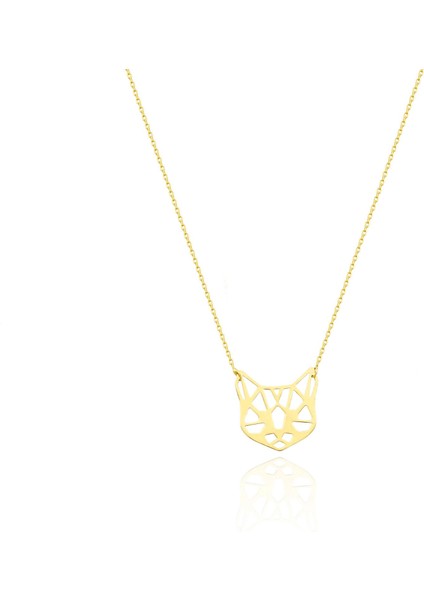 14K Altın Kedi Siluet Kolye 4N37039