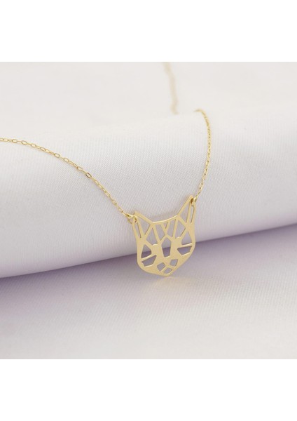 14K Altın Kedi Siluet Kolye 4N37039