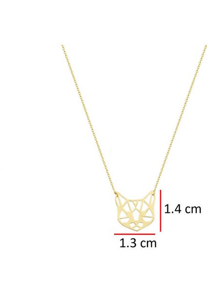 14K Altın Kedi Siluet Kolye 4N37039