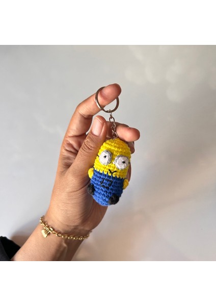 Amigurumi minion Örgü Anahtarlık / anneye hediye / arkadaş hediyesi / çanta süsü