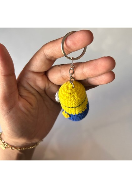 Amigurumi minion Örgü Anahtarlık / anneye hediye / arkadaş hediyesi / çanta süsü