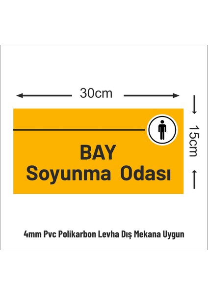 Bay Soyunma Odası 30X15 cm Tabela Yönlendirme Levhası 4mm Pvc fiyatları