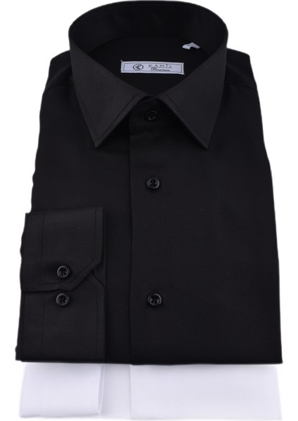 09-Micro Saten Slimfit Gömlek/siyah/xs fırsatları