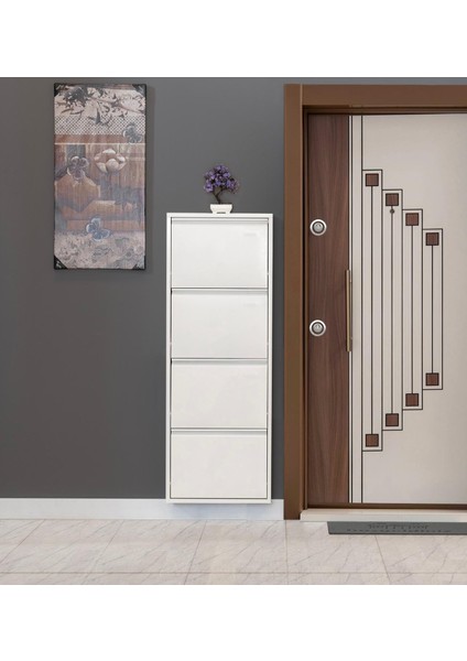 4’lü Metal Beyaz Ayakkabılık, 4‘lü Ayakkabılık, Beyaz Metal Ayakkabılık 4‘lü