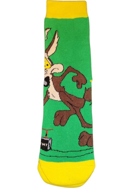 Road Runner Desenli Unisex Soket Çorap