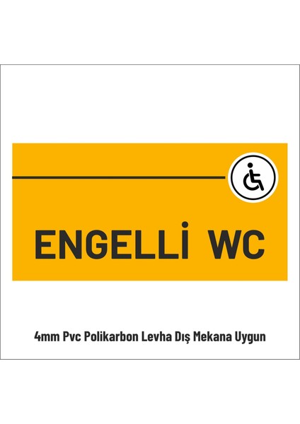 Engelli Wc 30X15 cm Tabela Yönlendirme Levhası 4 mm Pvc