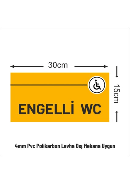 Engelli Wc 30X15 cm Tabela Yönlendirme Levhası 4 mm Pvc fiyatları
